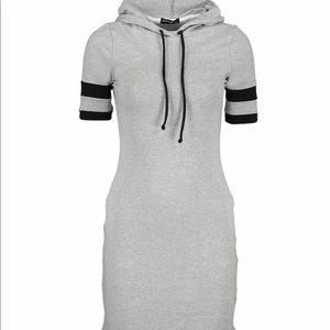 Gray Hooded Jersey Dress